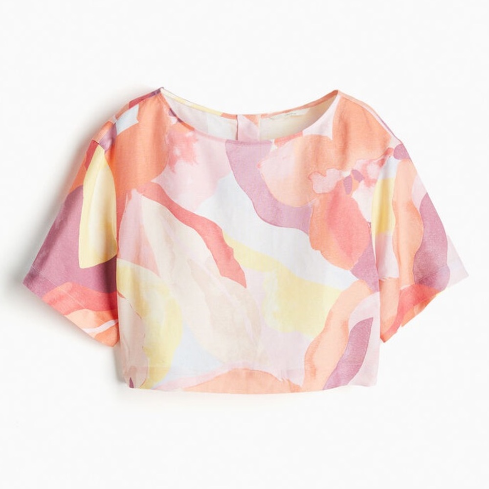 NWOT H&M Linen-Blend Blouse